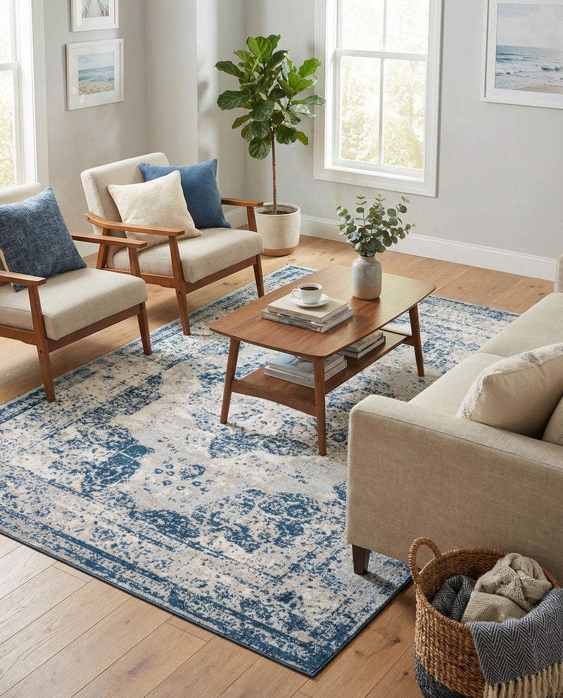 Riviera Elegance Collection Area Rug -  Menton (Blue) Rectangle Blue  lifestyle 18