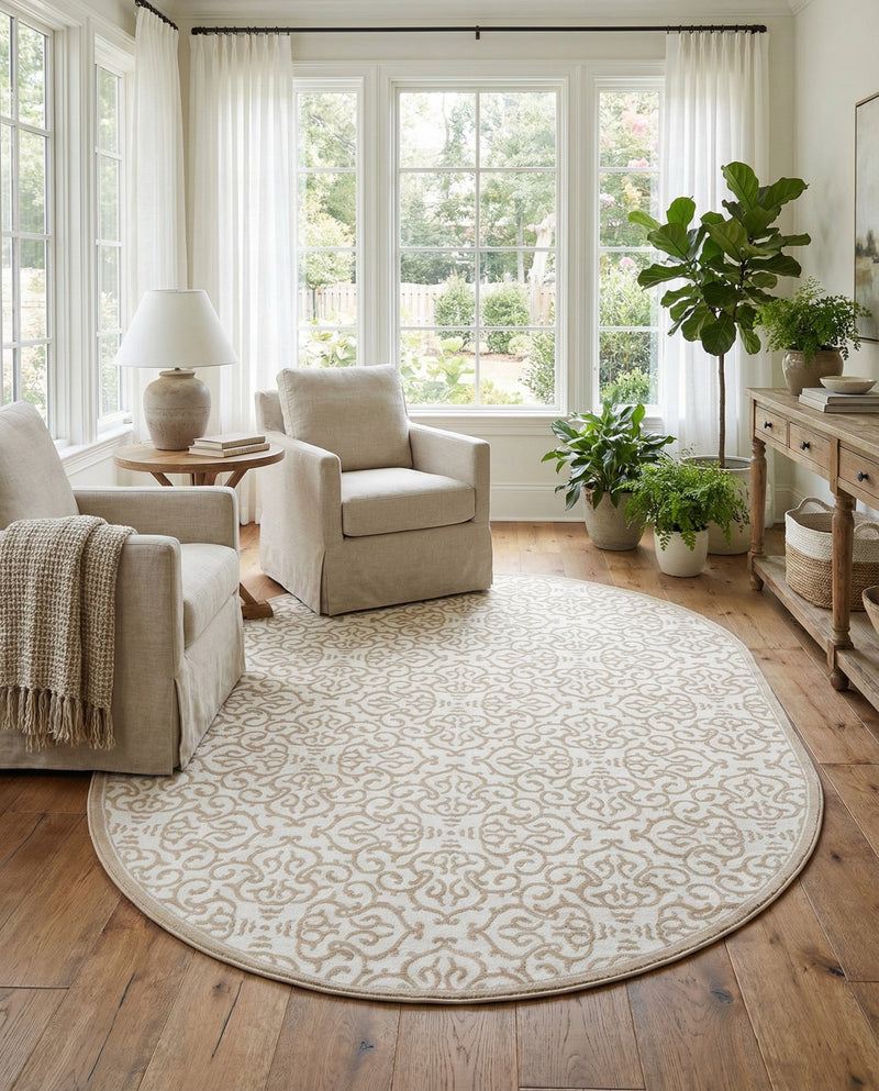 Andes Summit Collection Area Rug -  Pichincha Oval Snow White  lifestyle 70