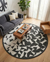 Urban Terrace Collection Area Rug -  Mercer Round Black and White  lifestyle 18