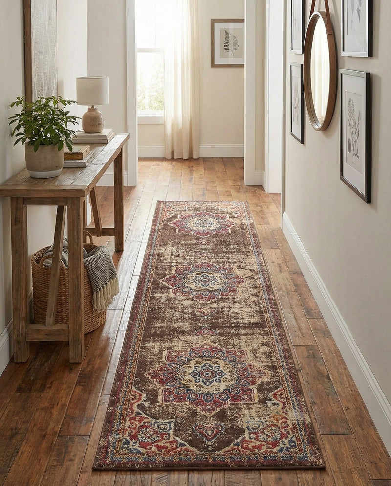 Eden Oasis Collection Area Rug -  Tranquility (Chocolate Brown) Runner Chocolate Brown  lifestyle 44