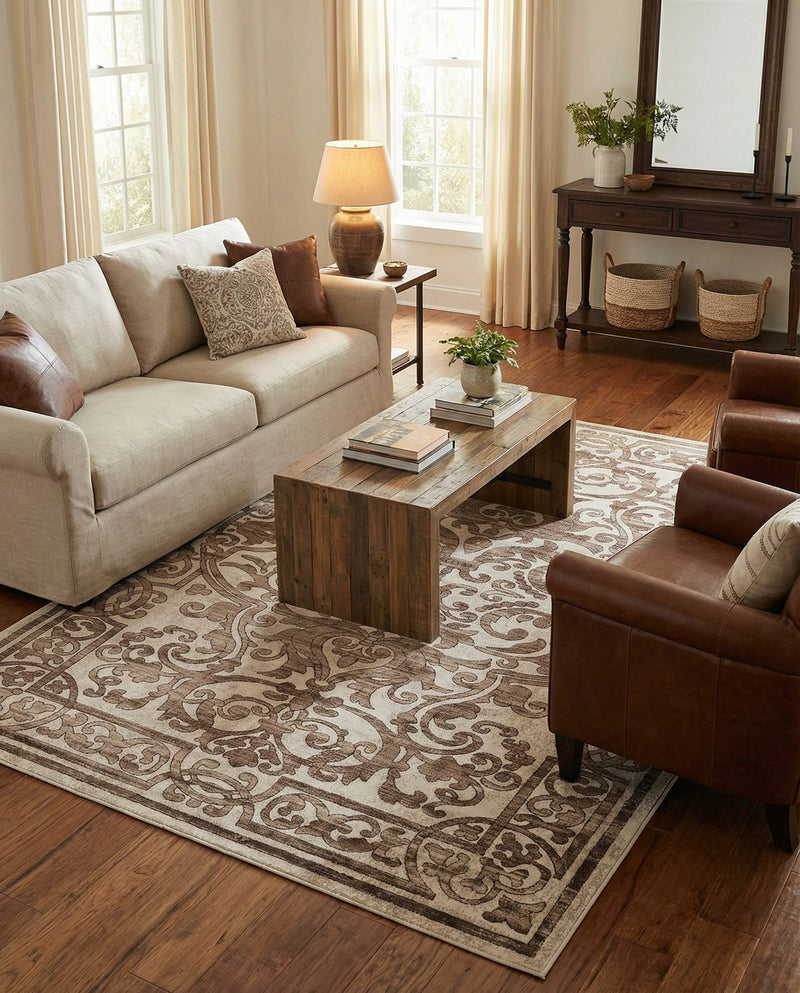 Sanctuary Retreat Collection Area Rug -  Retreat Rectangle Chocolate Brown  lifestyle 30