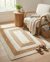 Woven Seaside Jute Collection Area Rug - Nautilus Rectangle White Natural  lifestyle 7