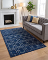 Hollywood Luxe Collection Area Rug -  Beverly (Navy Blue Silver) Rectangle Navy Blue Silver  lifestyle 20