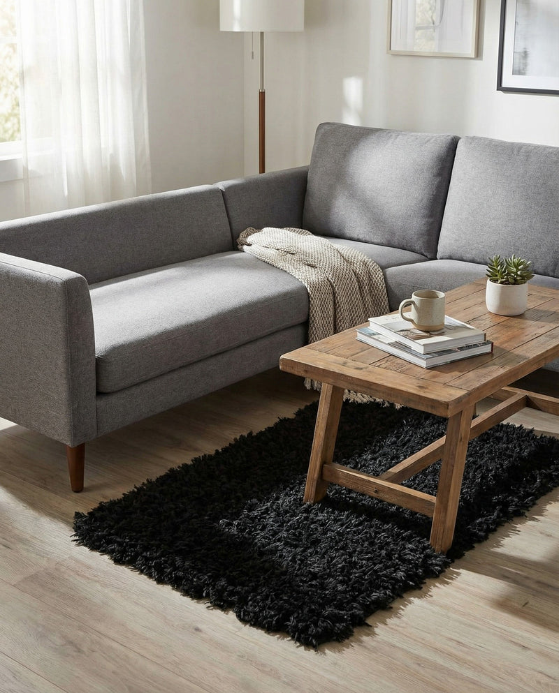 Eternal Plush Oasis Collection Area Rug -  Tranquility (Onyx Black) Rectangle Onyx Black  lifestyle 11