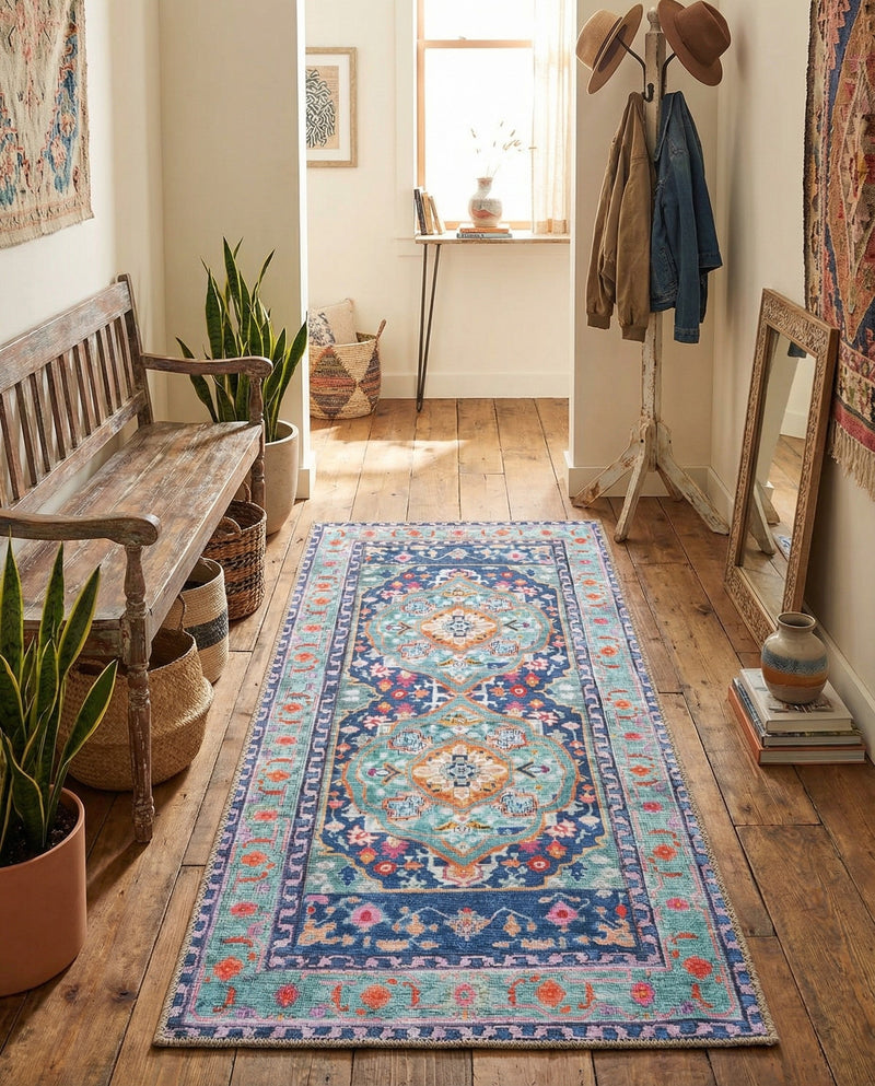 Heritage Elegance Collection Area Rug -  Taj Runner Blue  lifestyle 68