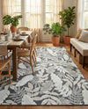 Seaside Blooms Collection Area Rug -  Serene Rectangle Black  lifestyle 56