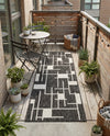 Urban Terrace Collection Area Rug -  Parkside Runner Black and White  lifestyle 54