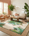 Seaside Blooms Collection Area Rug -  Fern Rectangle Multi  lifestyle 48