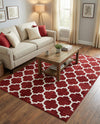 Lattice Gardens Collection Area Rug -  Bloomfield (Dark Terracotta) Rectangle Dark Terracotta  lifestyle 24