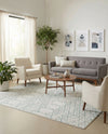 Marrakesh Lattice Collection Area Rug - Casablanca (Ivory Aqua) Rectangle Ivory Aqua  lifestyle 10