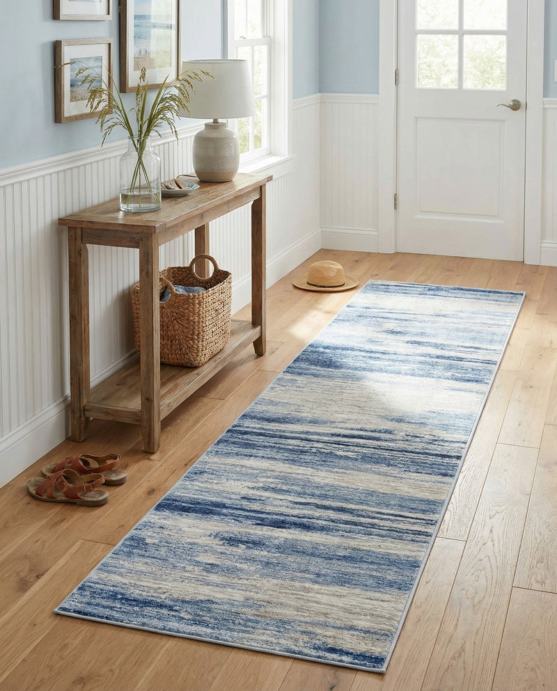 Zagros Shades Collection Area Rug -  Sepidan Runner Blue Ivory  lifestyle 36