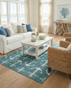 Seaside Haven Rugs Collection Area Rug - Sapphire (Teal) Rectangle Teal  lifestyle 9