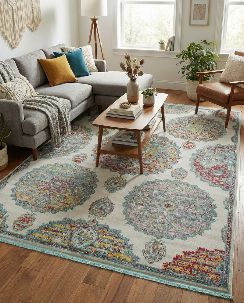 Arcadia Rugs Collection Area Rug -  Atlantis (Cream) Rectangle Cream  lifestyle 11