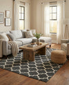 Lattice Gardens Collection Area Rug -  Bloomfield (Black) Rectangle Black  lifestyle 16