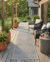 Urban Terrace Collection Area Rug -  Astoria (White and Black) Runner White and Black  lifestyle 37