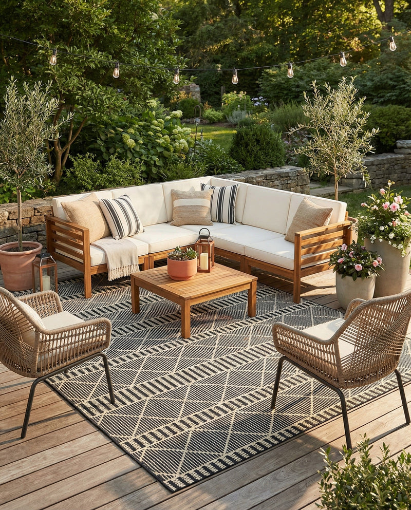 Savannah Pergola Collection Area Rug -  Glade Rectangle Black  lifestyle 10