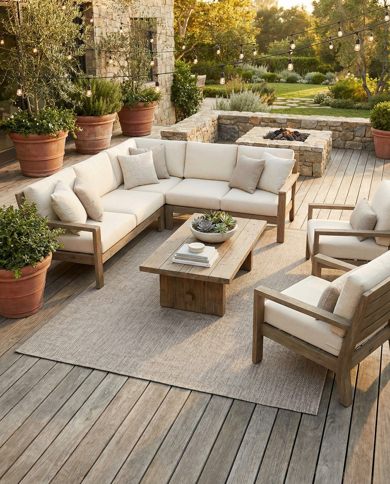 Seaside Serenity Collection Area Rug - Veranda (Beige) Rectangle Beige  lifestyle 30