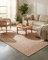 Garden Lattice Charm Collection Area Rug -  Pergola (Beige) Square Beige  lifestyle 40