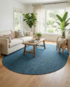 Seaside Serenity Collection Area Rug - Veranda (Teal) Oval Teal  lifestyle 42