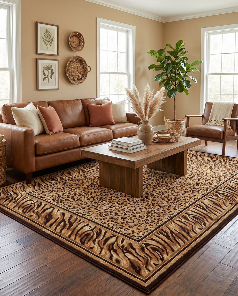 Savannah Sojourn Collection Area Rug -  Chobe Rectangle Light Brown  lifestyle 6