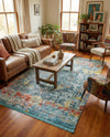 Caribbean Breeze Collection Area Rug -  Quantic Rectangle Blue  lifestyle 16