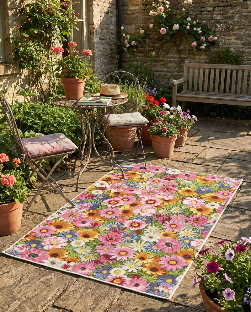 Seaside Blooms Collection Area Rug -  Marseilles Rectangle Multi  lifestyle 22