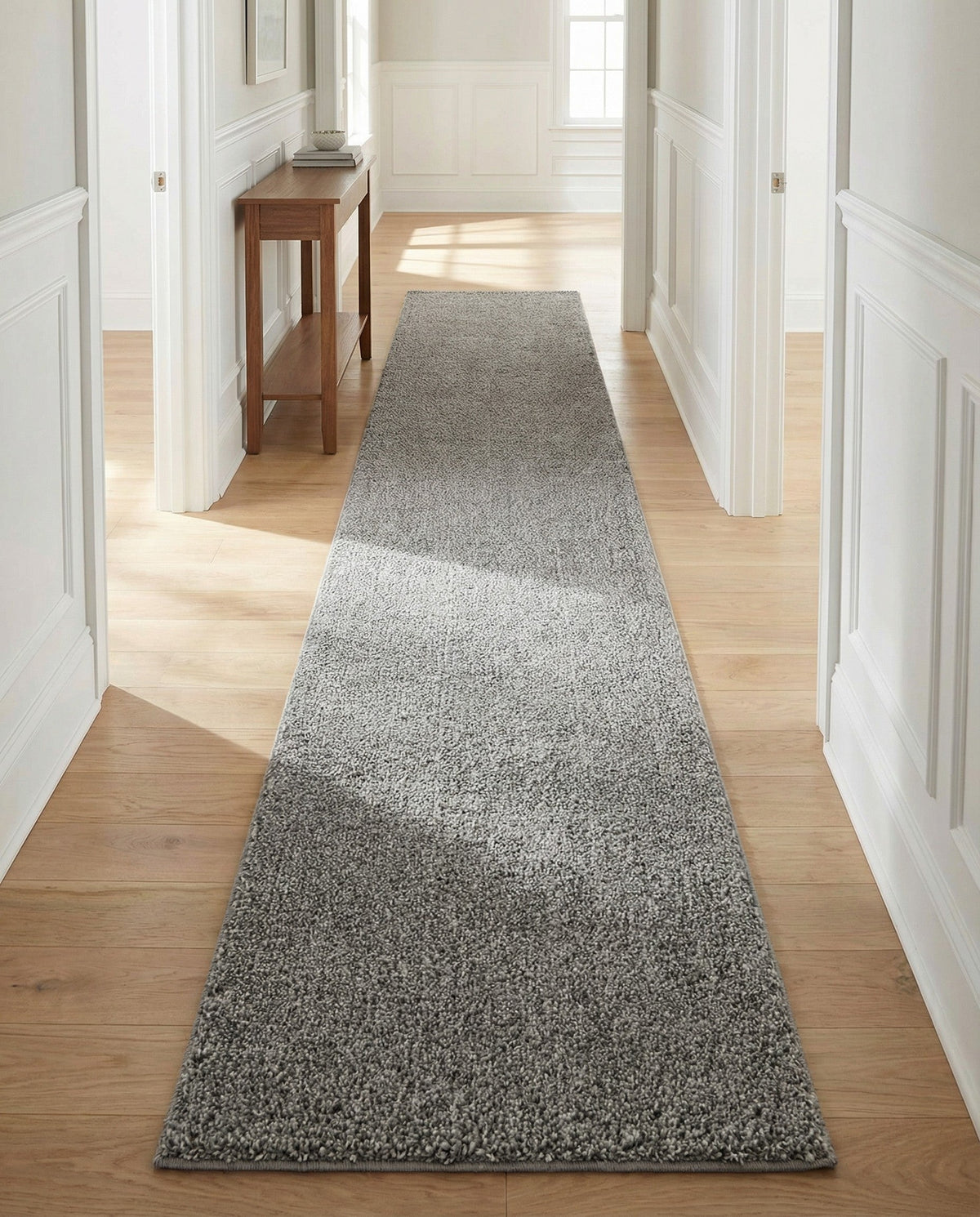 Solid Shag Seaside Collection Area Rug - Azure Cove (Gray) Runner Gray  lifestyle 103