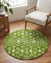 Berber Lattice Shag Collection Area Rug - Atlas (Green) Round Green  lifestyle 42