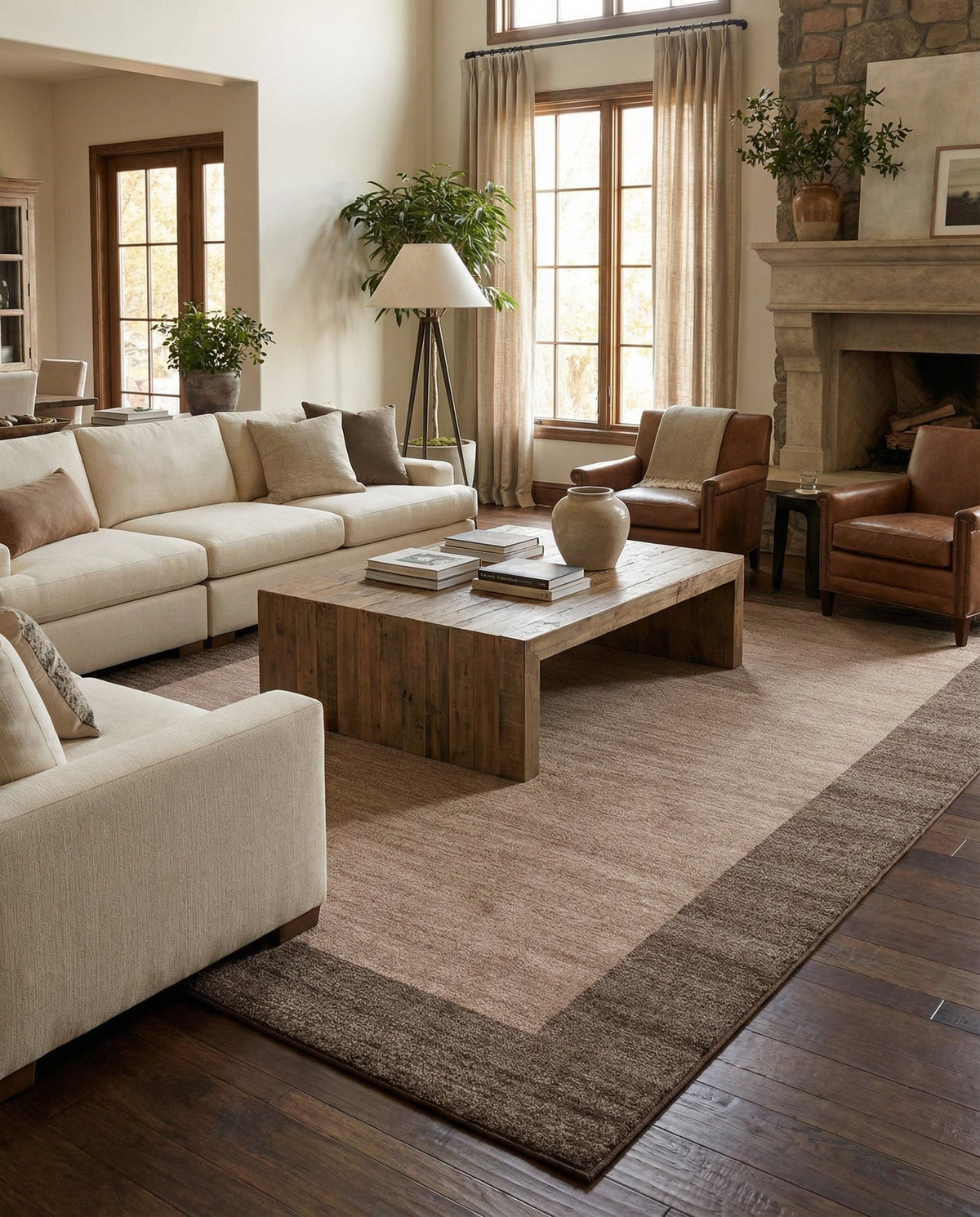 Studio Haven Collection Area Rug -  Conservatory (Light Brown) Rectangle Light Brown  lifestyle 27