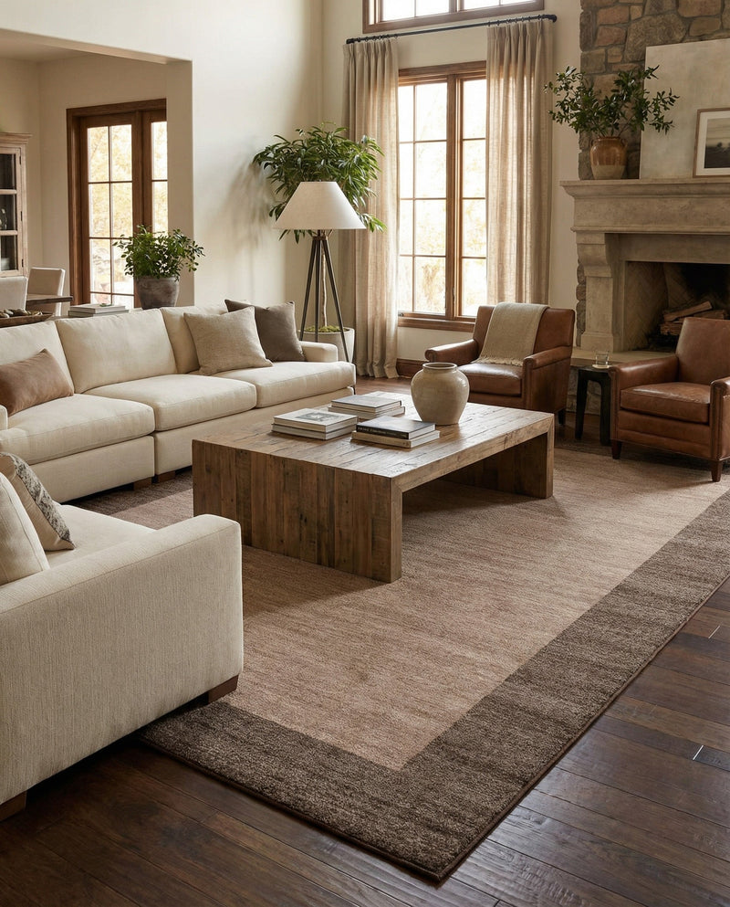 Studio Haven Collection Area Rug -  Conservatory (Light Brown) Rectangle Light Brown  lifestyle 27