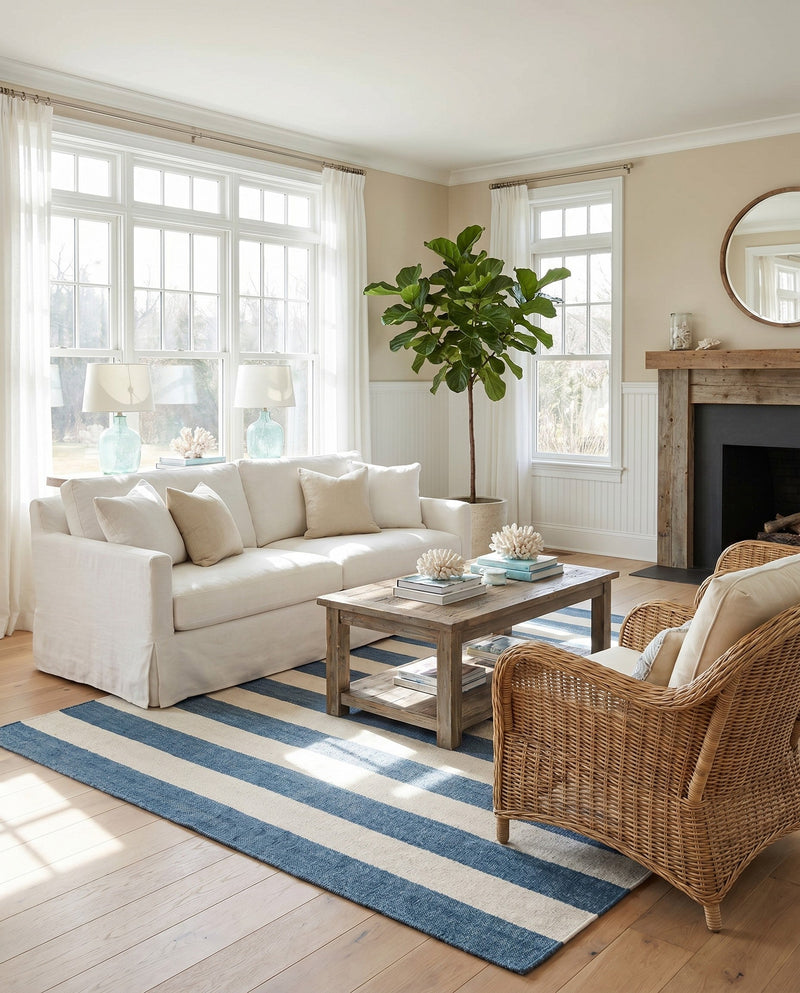 Martha's Vineyard Blueprints Collection Area Rug - Edgartown Rectangle Sky blue  lifestyle 68
