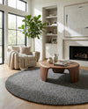 Woolen Sphere Collection Area Rug - Orbsburg (Gray) Round Gray  lifestyle 68