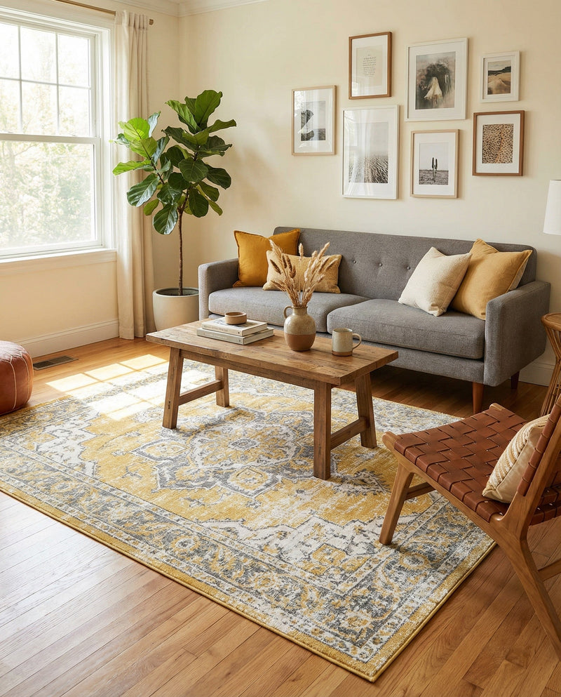 Caribbean Breeze Collection Area Rug -  Andros Rectangle Yellow  lifestyle 15
