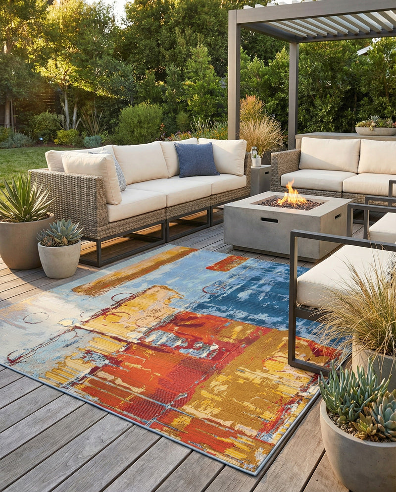 Urban Terrace Collection Area Rug -  Arbour Square Multi  lifestyle 37