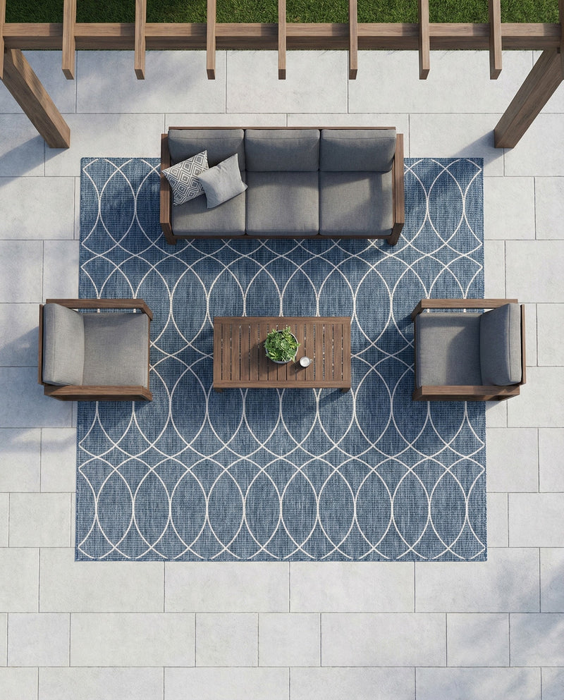 Savannah Pergola Collection Area Rug -  Pavilion (Blue) Square Blue  lifestyle 35