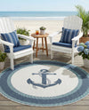 Seaside Haven Rugs Collection Area Rug -  Coralreef Round Navy Blue  lifestyle 56