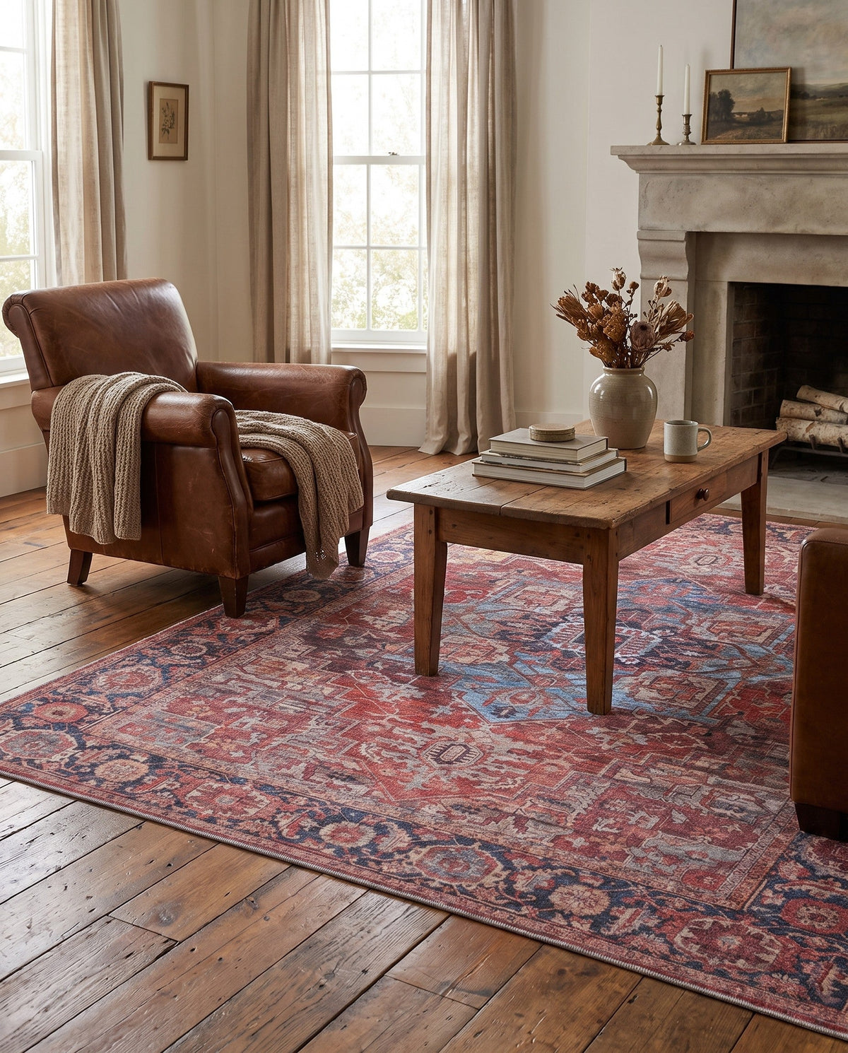 Zahara Oasis Collection Area Rug -  Essaouira Rectangle Rust Red  lifestyle 22