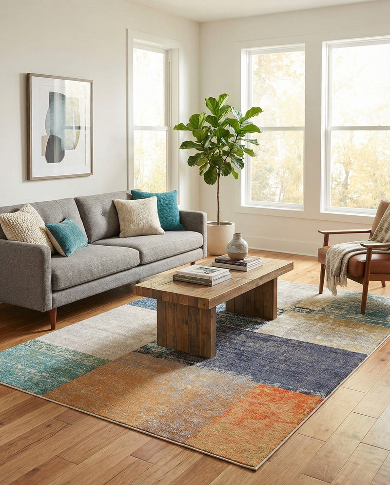 Colorburst Oasis Collection Area Rug - Palette Rectangle Multi  lifestyle 20