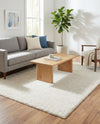 Solid Shag Seaside Collection Area Rug - Azure Cove (Ivory) Rectangle Ivory  lifestyle 8