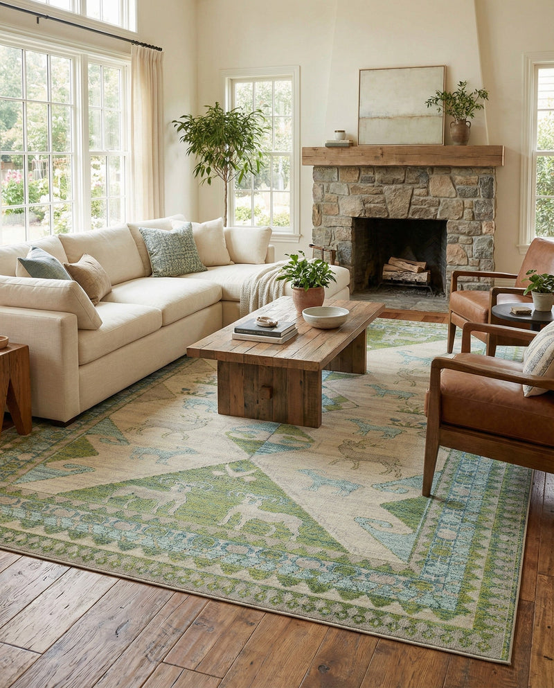 Sedona Vista Collection Area Rug -  Nolina Rectangle Green  lifestyle 33