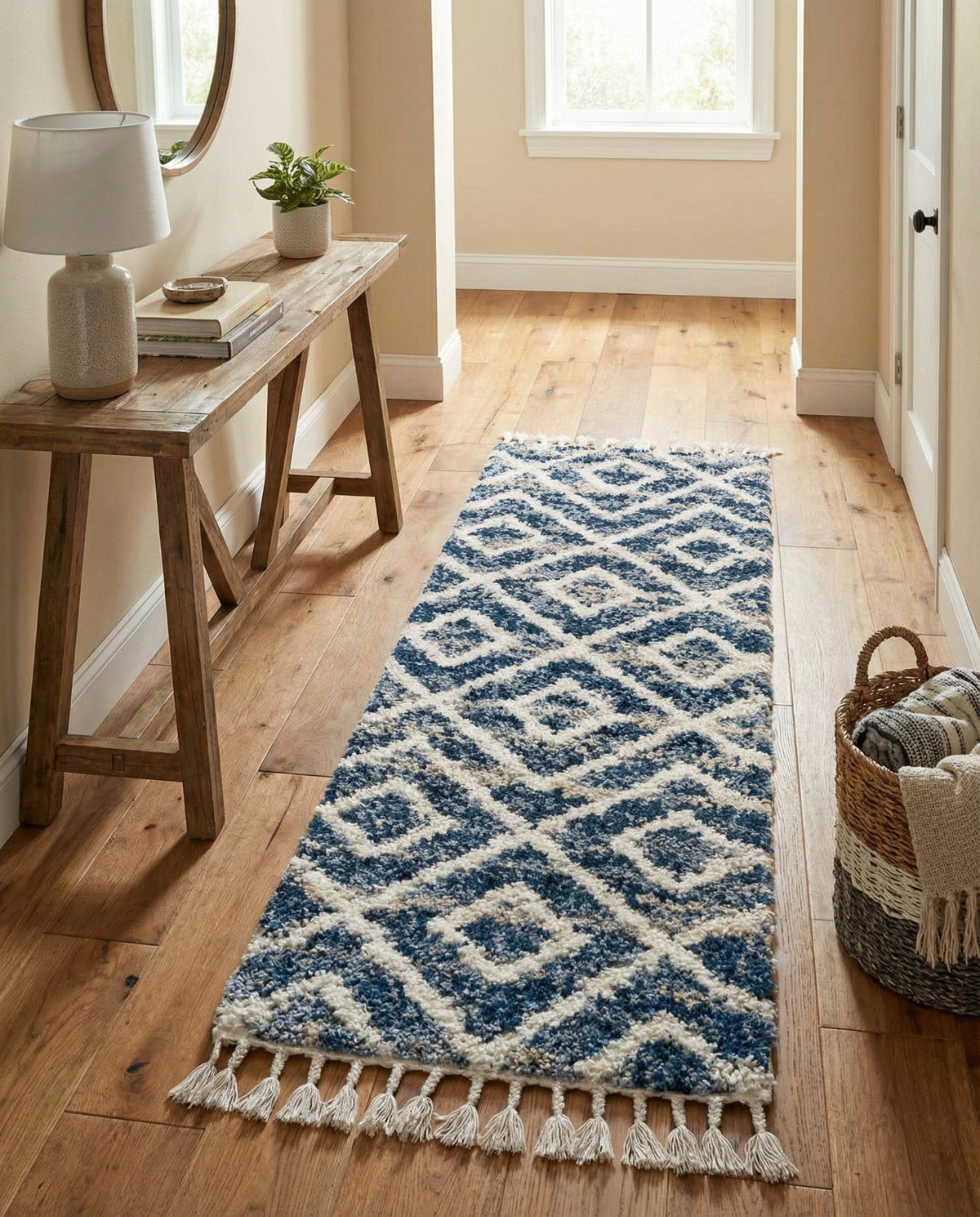 Cozy Cove Shag Collection Area Rug -  Dunes Runner Blue  lifestyle 101