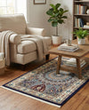 Persian Elegance Collection Area Rug -  Hamedan (Navy Blue) Rectangle Navy Blue  lifestyle 29