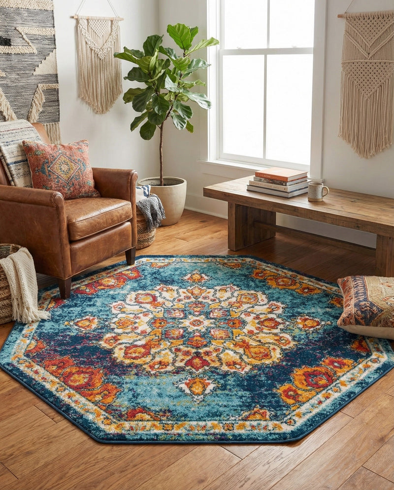 Beverly Grove Collection Area Rug - Melrose (Multi) Octagon Multi  lifestyle 74