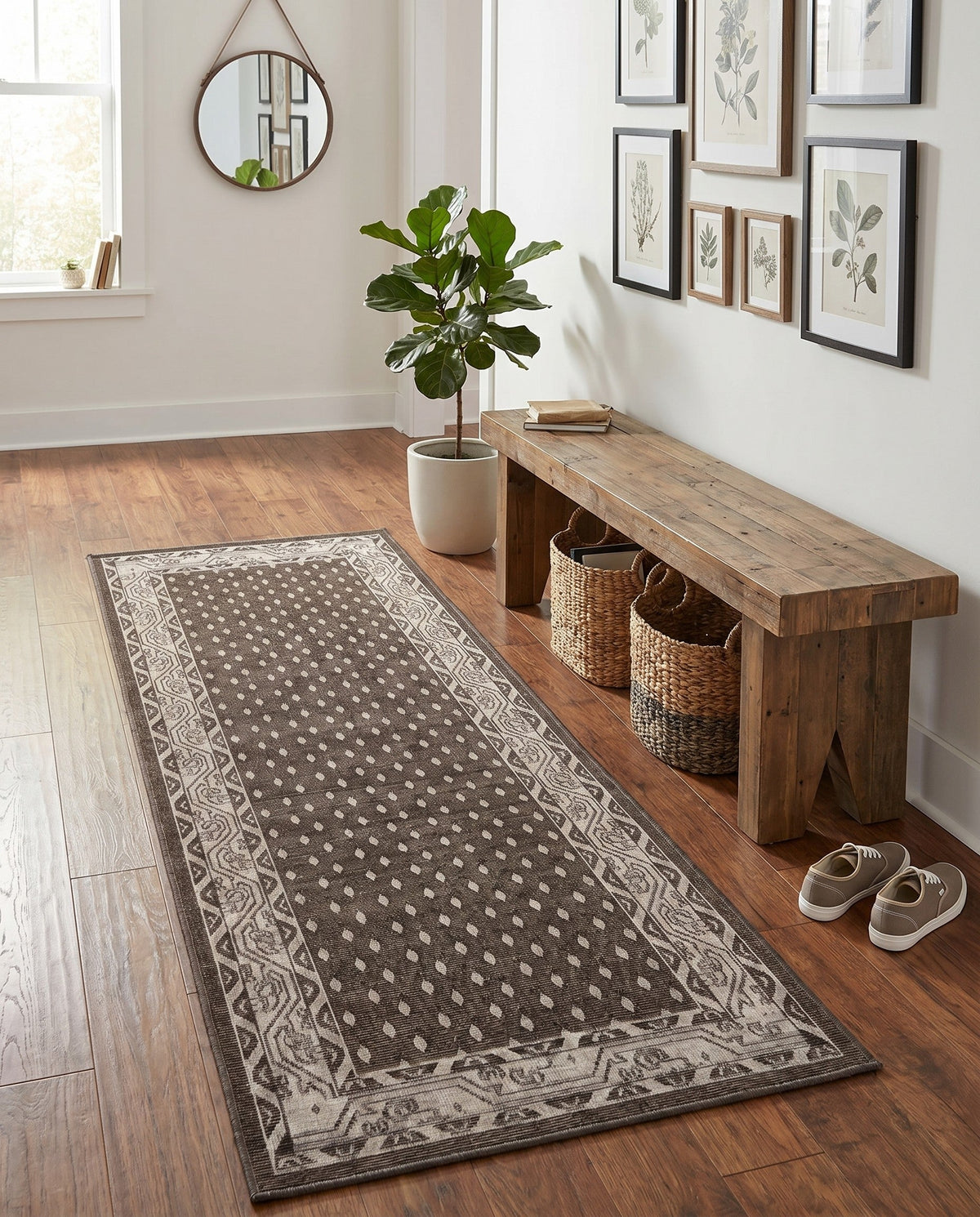 Soho Elegance Collection Area Rug -  Mercer (Gray) Runner Gray  lifestyle 102