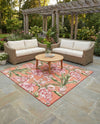 Seaside Blooms Collection Area Rug -  Kyoto Square Coral  lifestyle 68