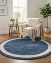 Studio Haven Collection Area Rug -  Alcove (Navy Blue) Round Navy Blue  lifestyle 31