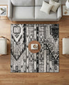 Cascade Range Collection Area Rug - Hood (Black and White) Square Black and White  lifestyle 65