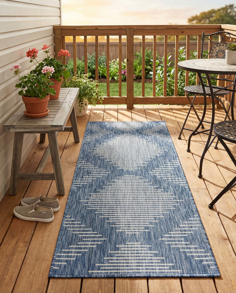 Urban Terrace Collection Area Rug -  Chelsea (Blue) Runner Blue  lifestyle 22
