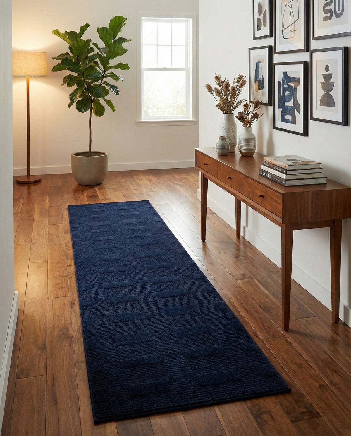 Haven Tapestry Collection Area Rug -  SereneCove Runner Inkwell Blue  lifestyle 89