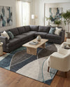 Autumn Meadow Collection Area Rug -  Emberglow Rectangle Blue Gray  lifestyle 15